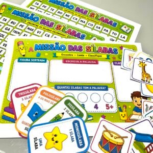 Missão das Sílabas — Jogo Pedagógico de Alfabetização com Tabuleiro e Cards