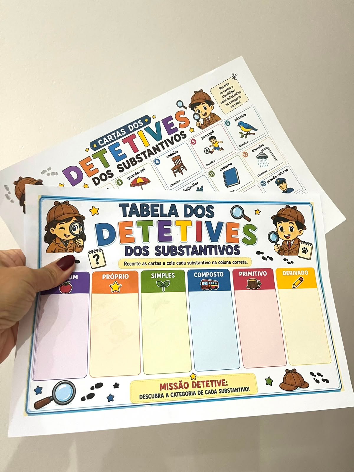 Tabela dos Detetives dos Substantivos — Atividade Gamificada